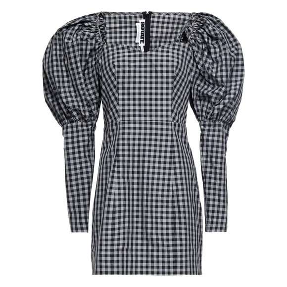ROTATE BIRGER CHRISTENSEN Gingham shell mini dress - Picture 3 of 16